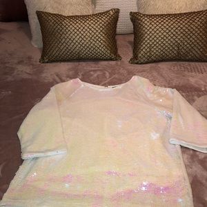 Iridescent sequined top